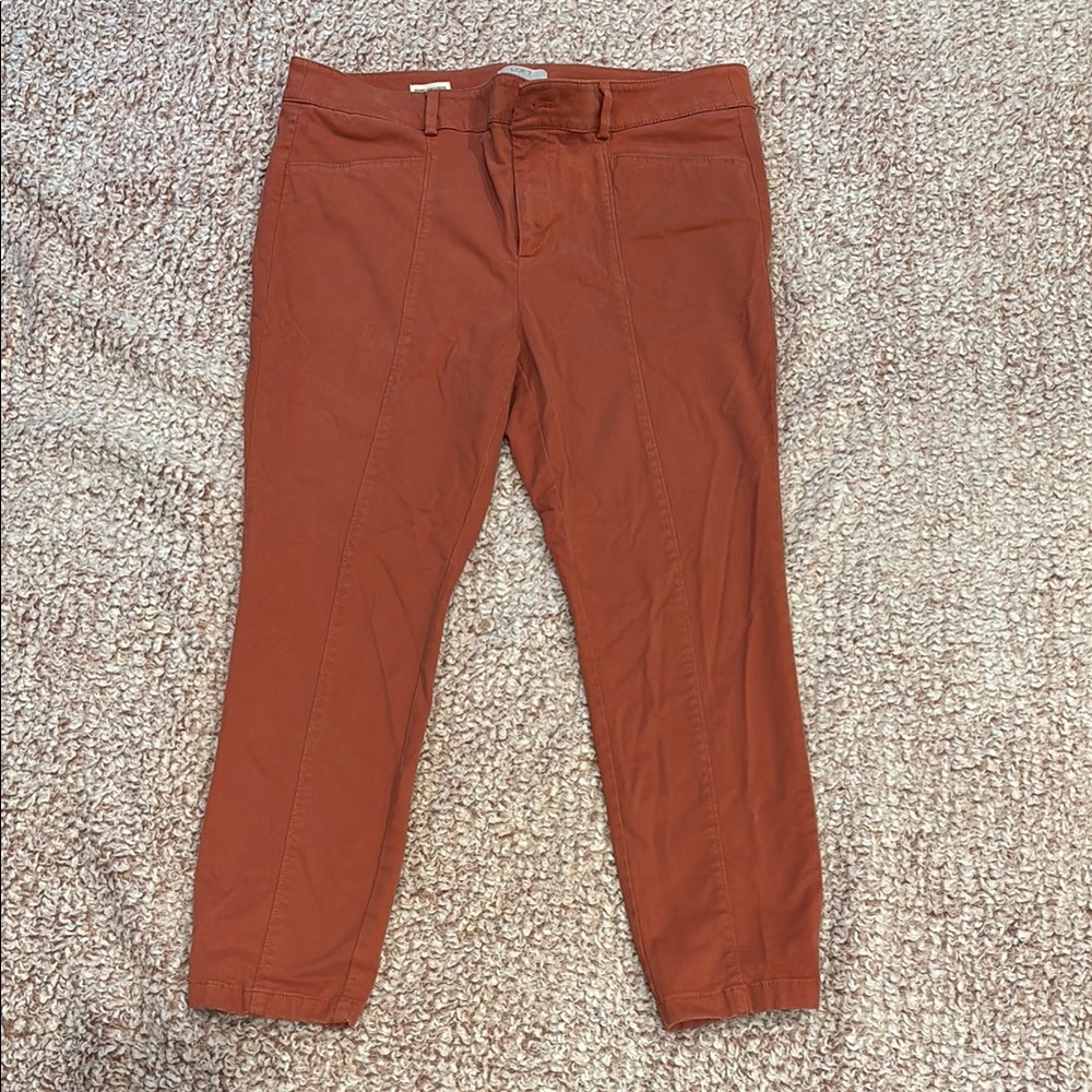 Loft Rust Orange Cropped Pants
